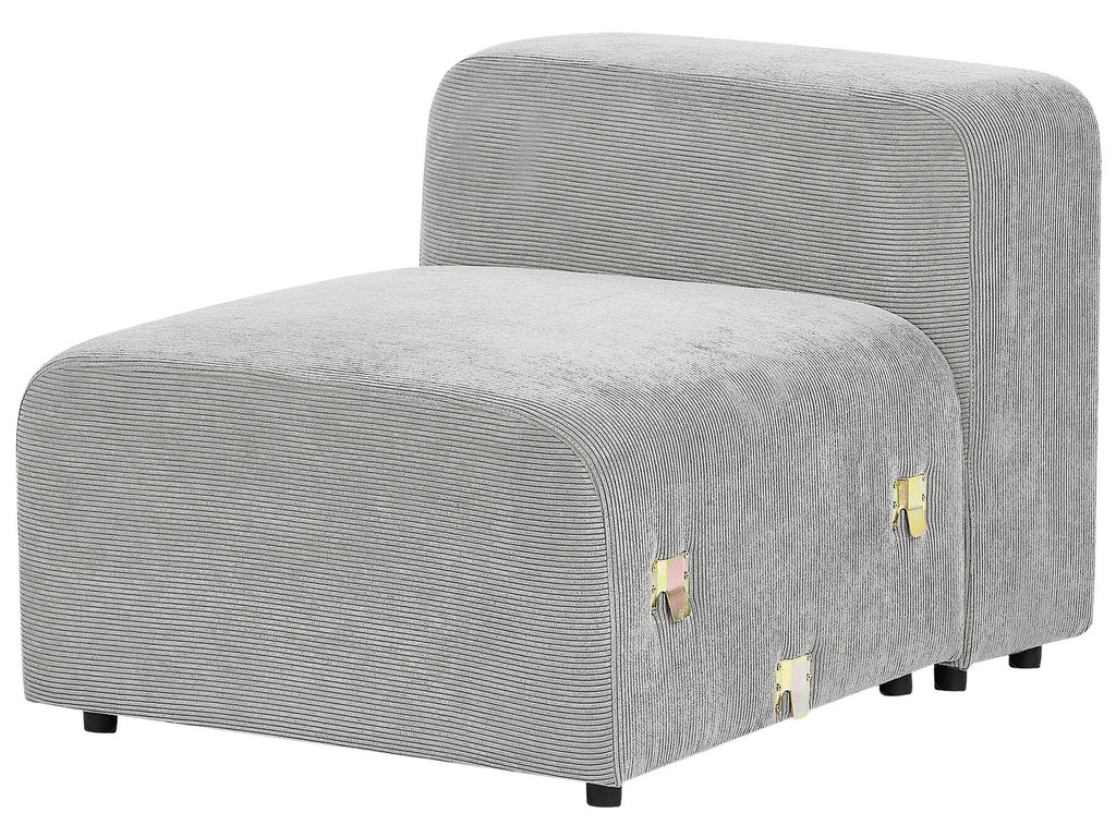 Modular Sofa FALSTERBO Corduroy Grey with Ottoman 3 Seater