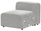 Modular Sofa FALSTERBO Corduroy Grey with Ottoman 3 Seater