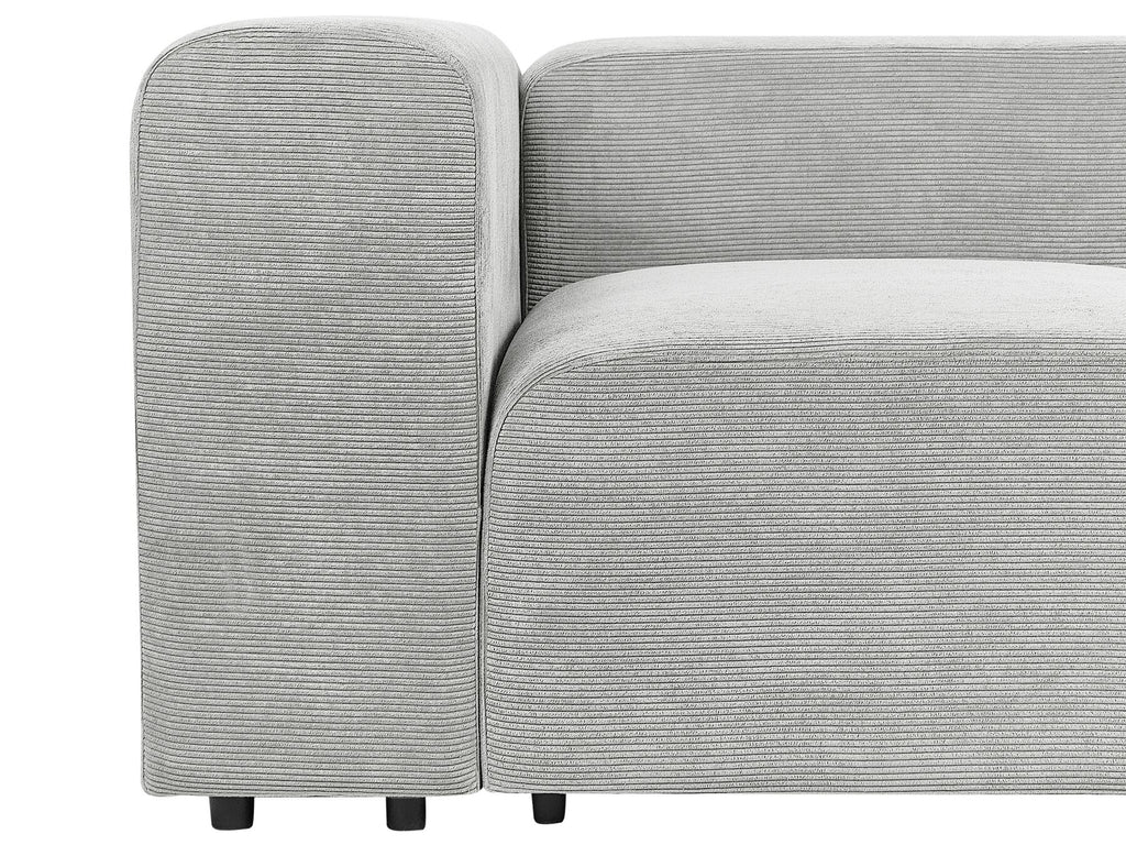 Modular Sofa FALSTERBO Corduroy Grey with Ottoman 3 Seater