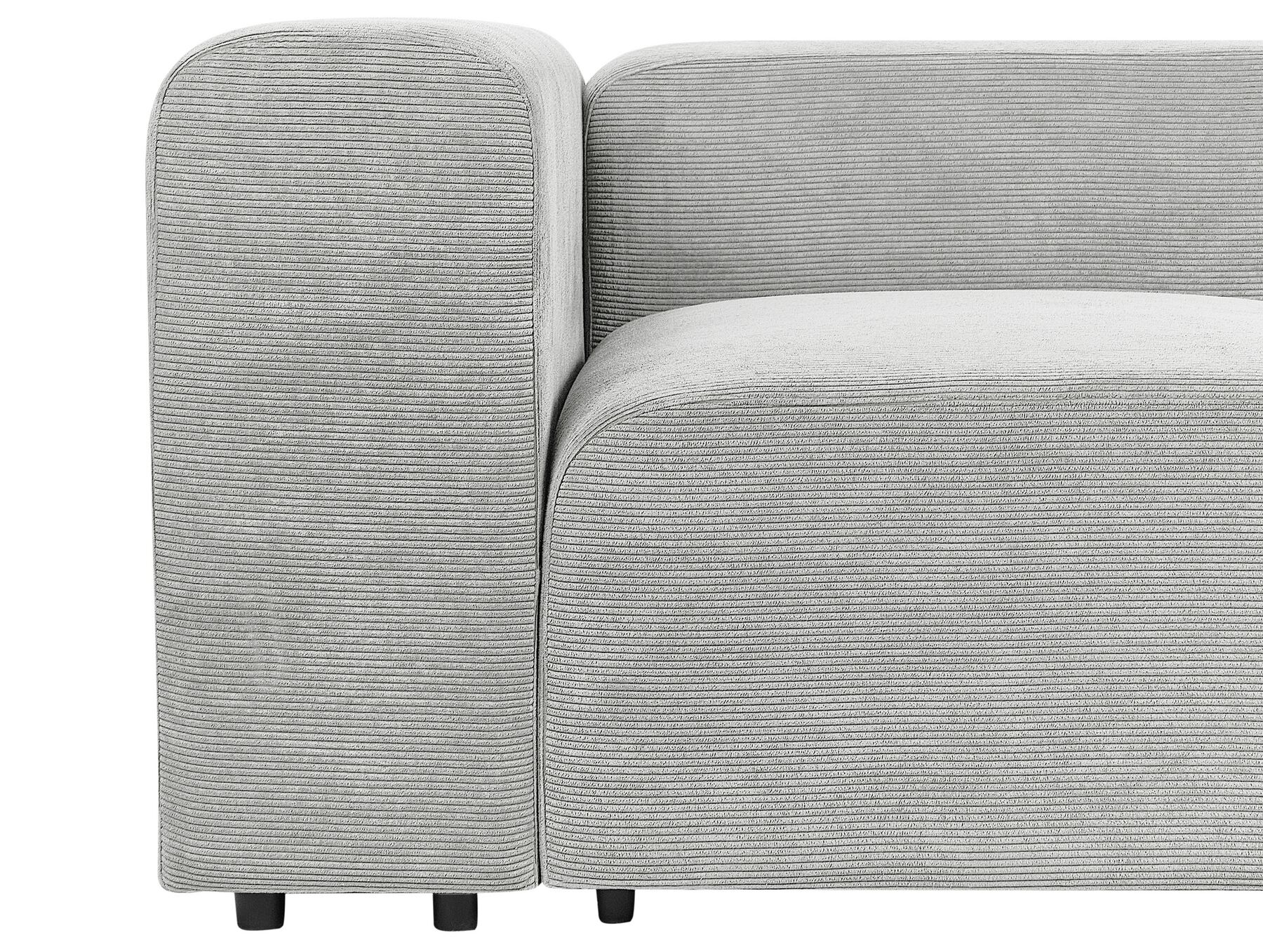 Modular Sofa FALSTERBO Corduroy Grey with Ottoman 3 Seater