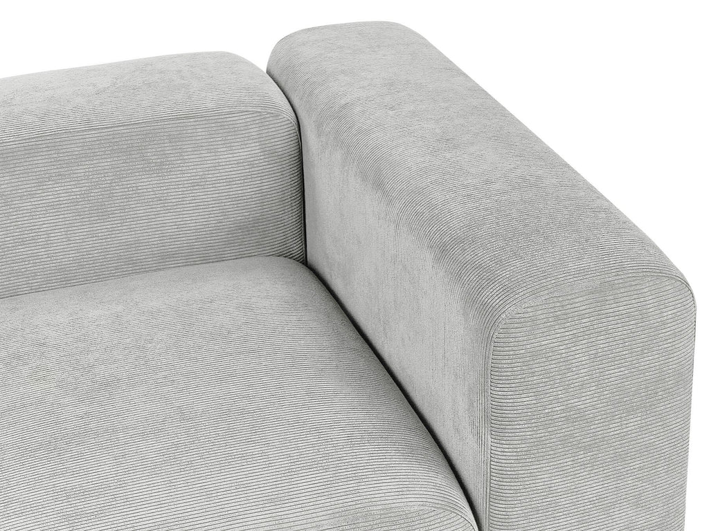 Modular Sofa FALSTERBO Corduroy Grey with Ottoman 3 Seater