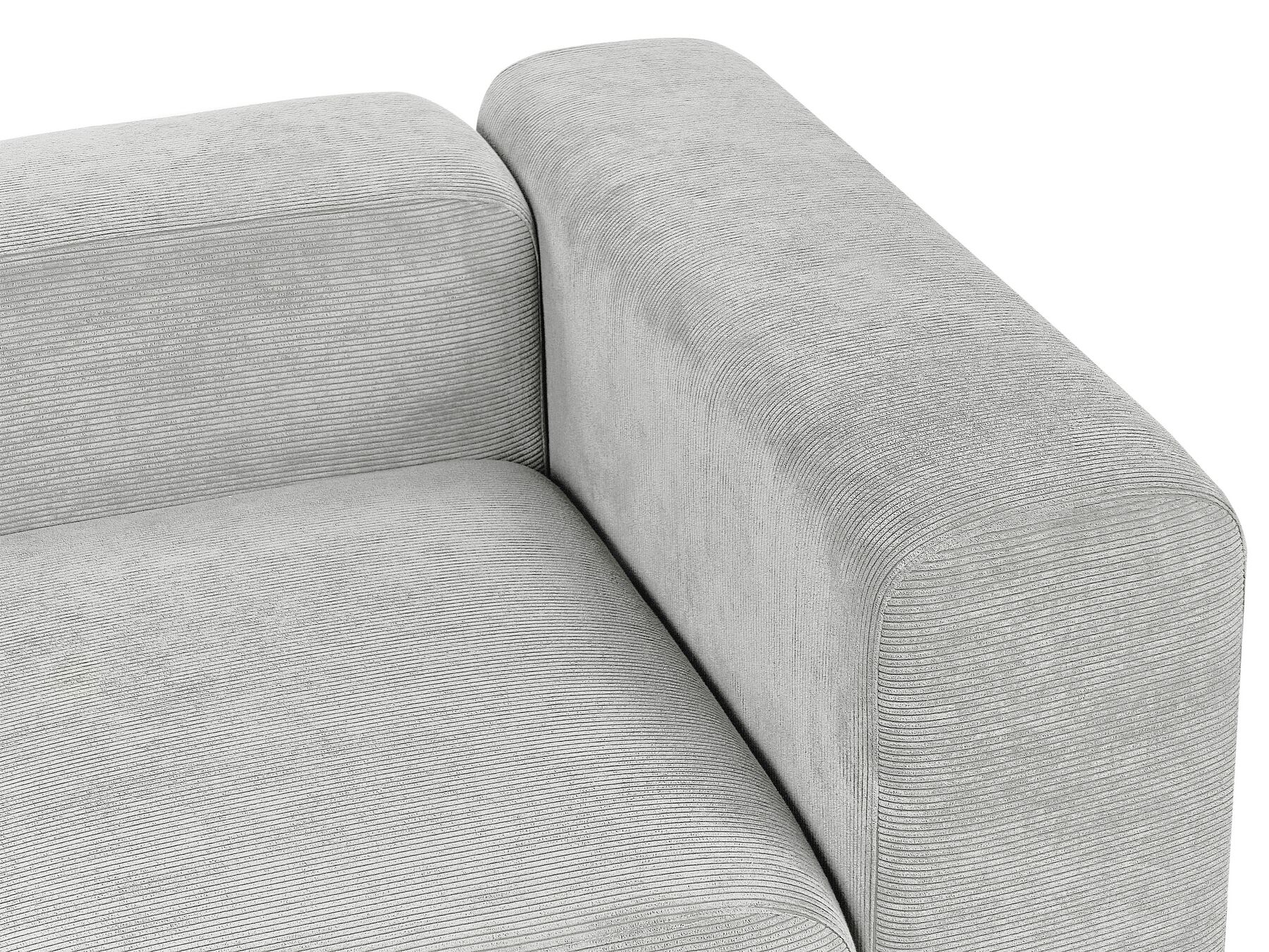 Modular Sofa FALSTERBO Corduroy Grey with Ottoman 3 Seater