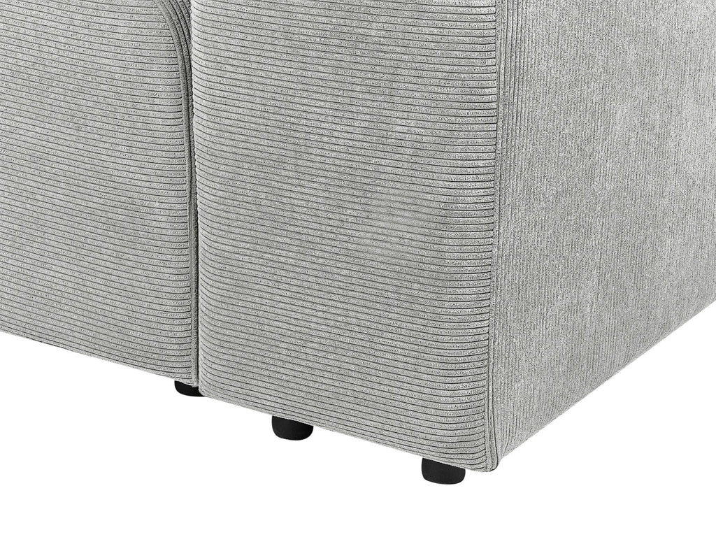Modular Sofa FALSTERBO Corduroy Grey with Ottoman 3 Seater