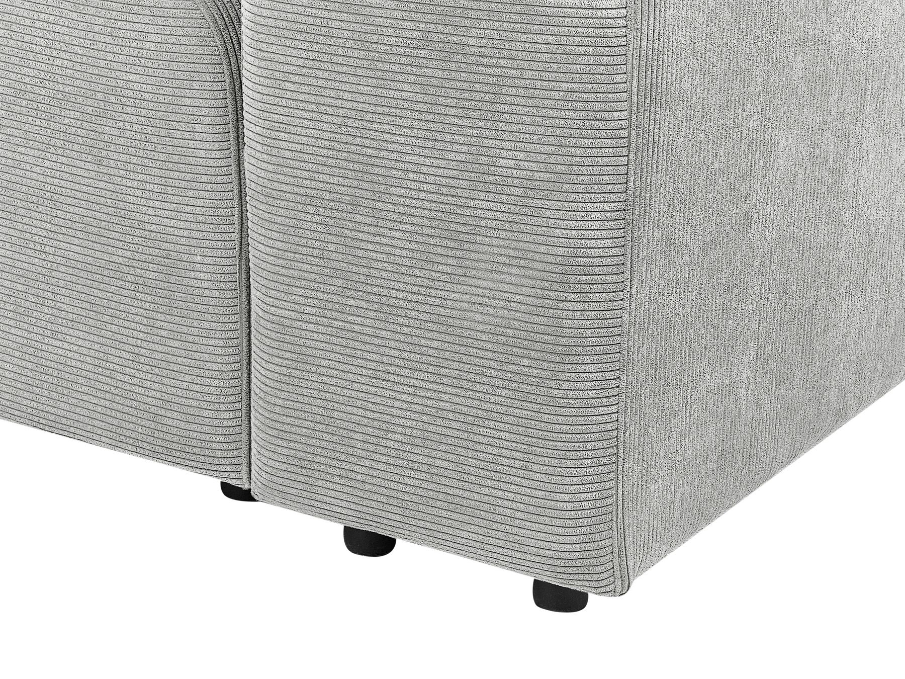 Modular Sofa FALSTERBO Corduroy Grey with Ottoman 3 Seater