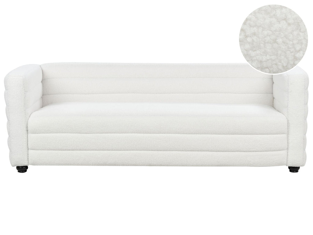 3 Seater Boucle Sofa Off-White HOFN