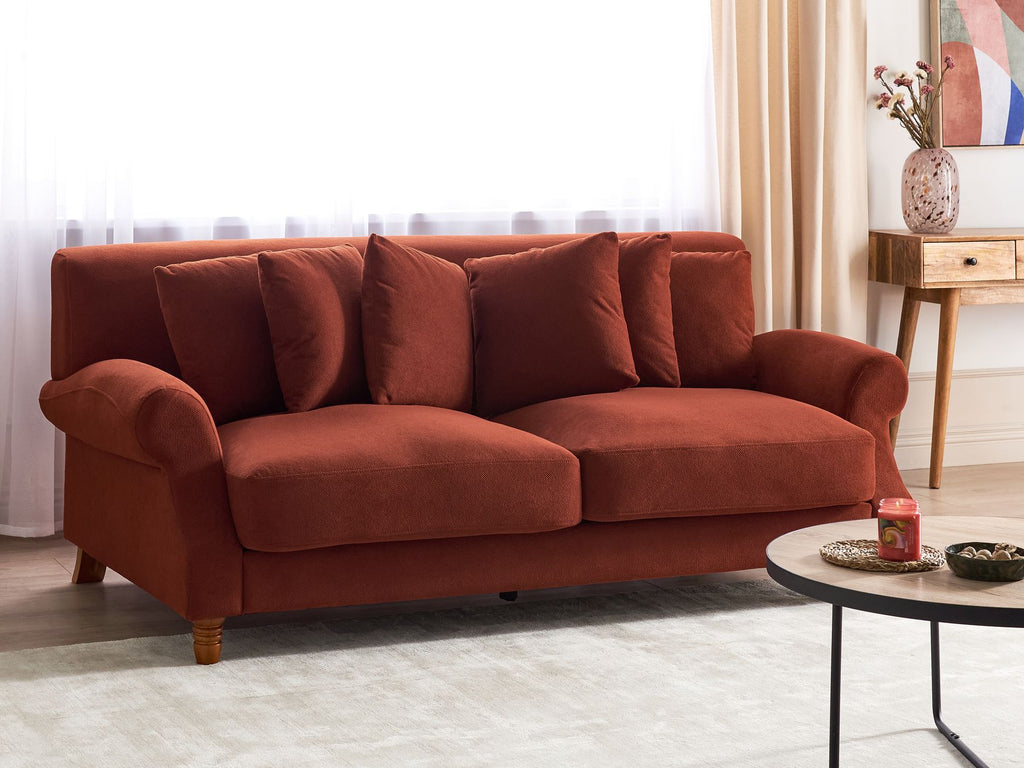 2 Seater Fabric Sofa Red EIKE