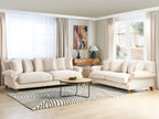 2 Seater Velvet Sofa Off-White EIKE