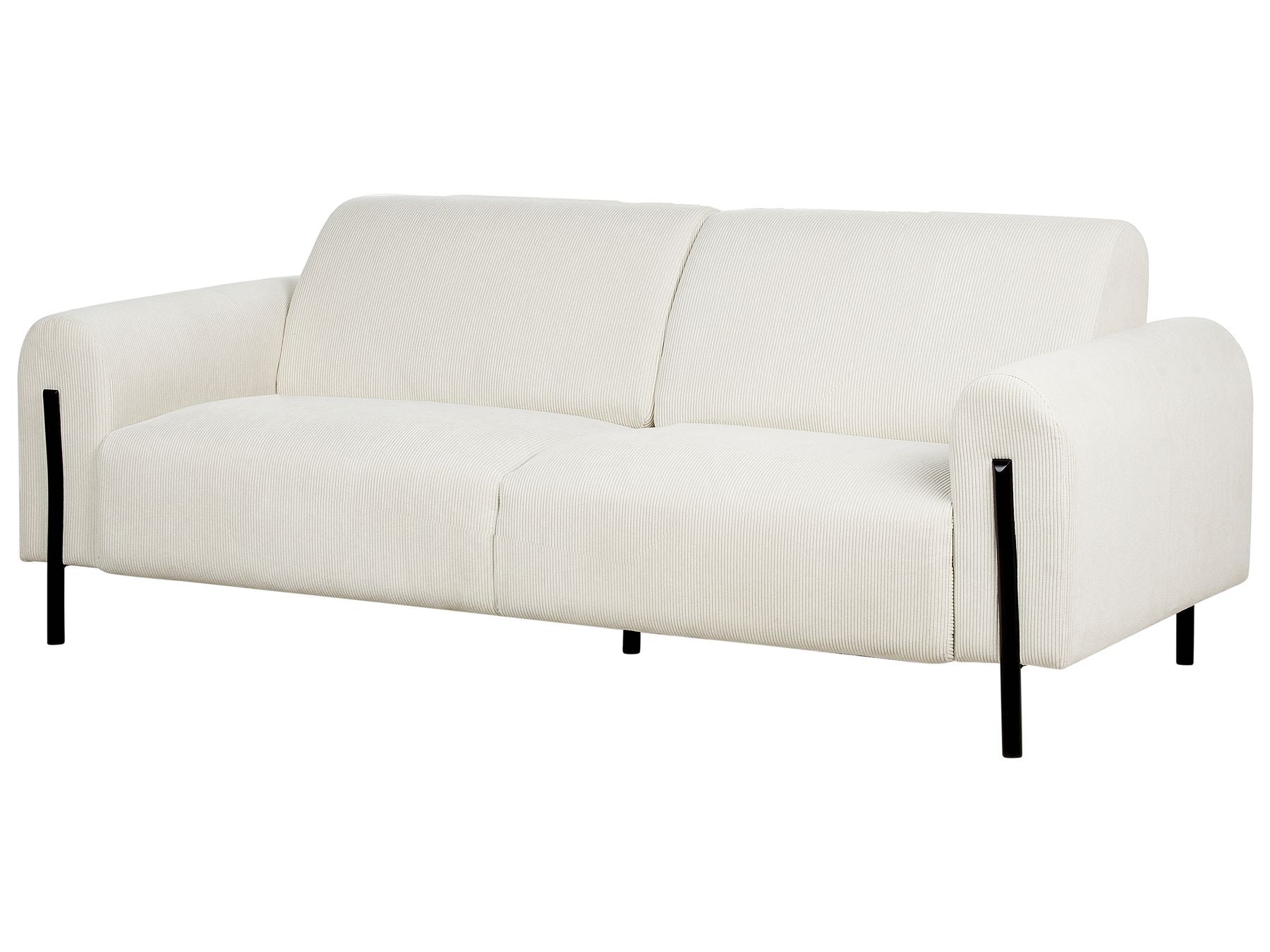 3 Seater Corduroy Sofa White ASKIM