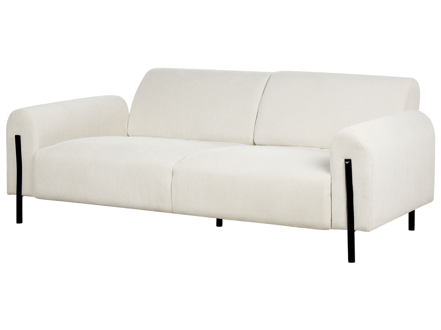 3 Seater Corduroy Sofa White ASKIM