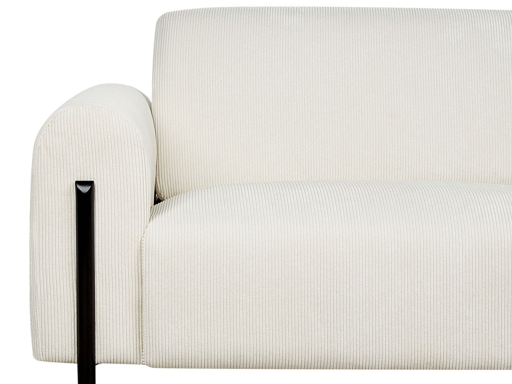 3 Seater Corduroy Sofa White ASKIM