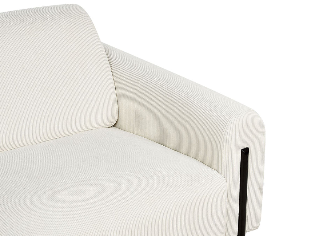 3 Seater Corduroy Sofa White ASKIM