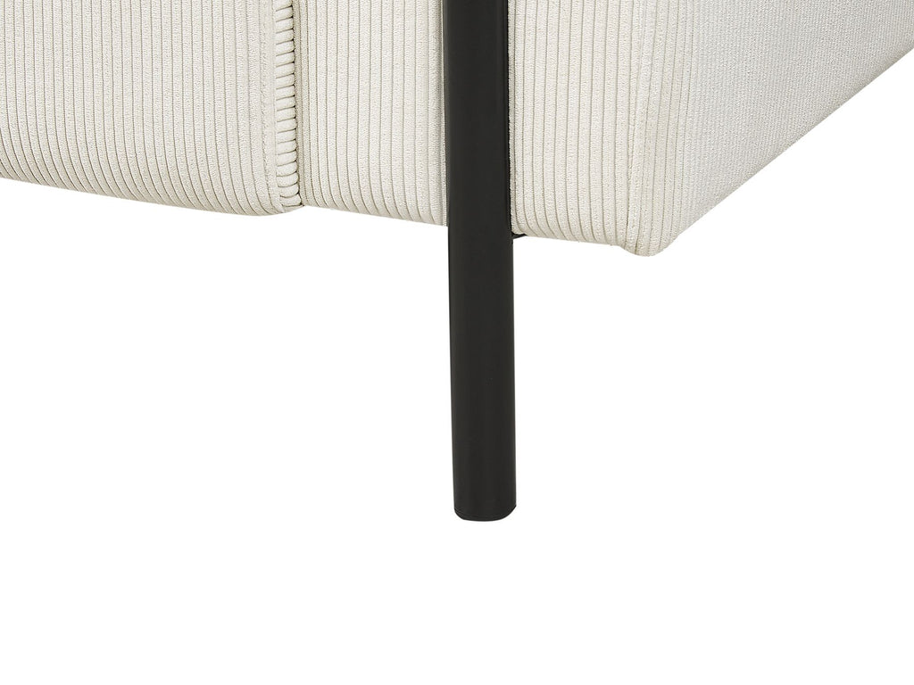 3 Seater Corduroy Sofa White ASKIM