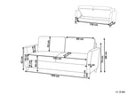 3 Seater Fabric Sofa with Storage Taupe MARE