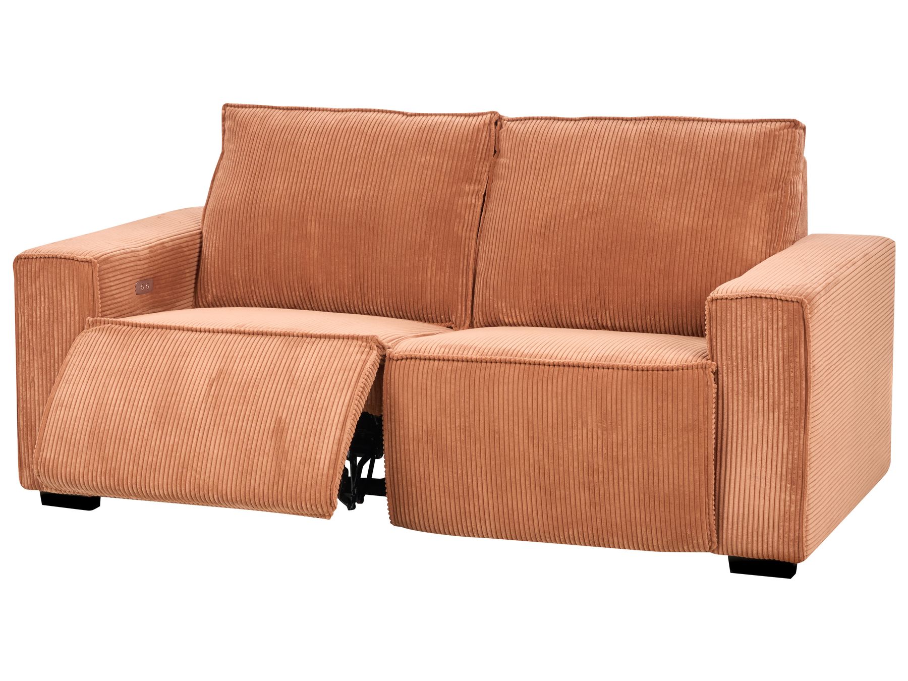 Jumbo Cord Electric Recliner Sofa Orange NUKARI