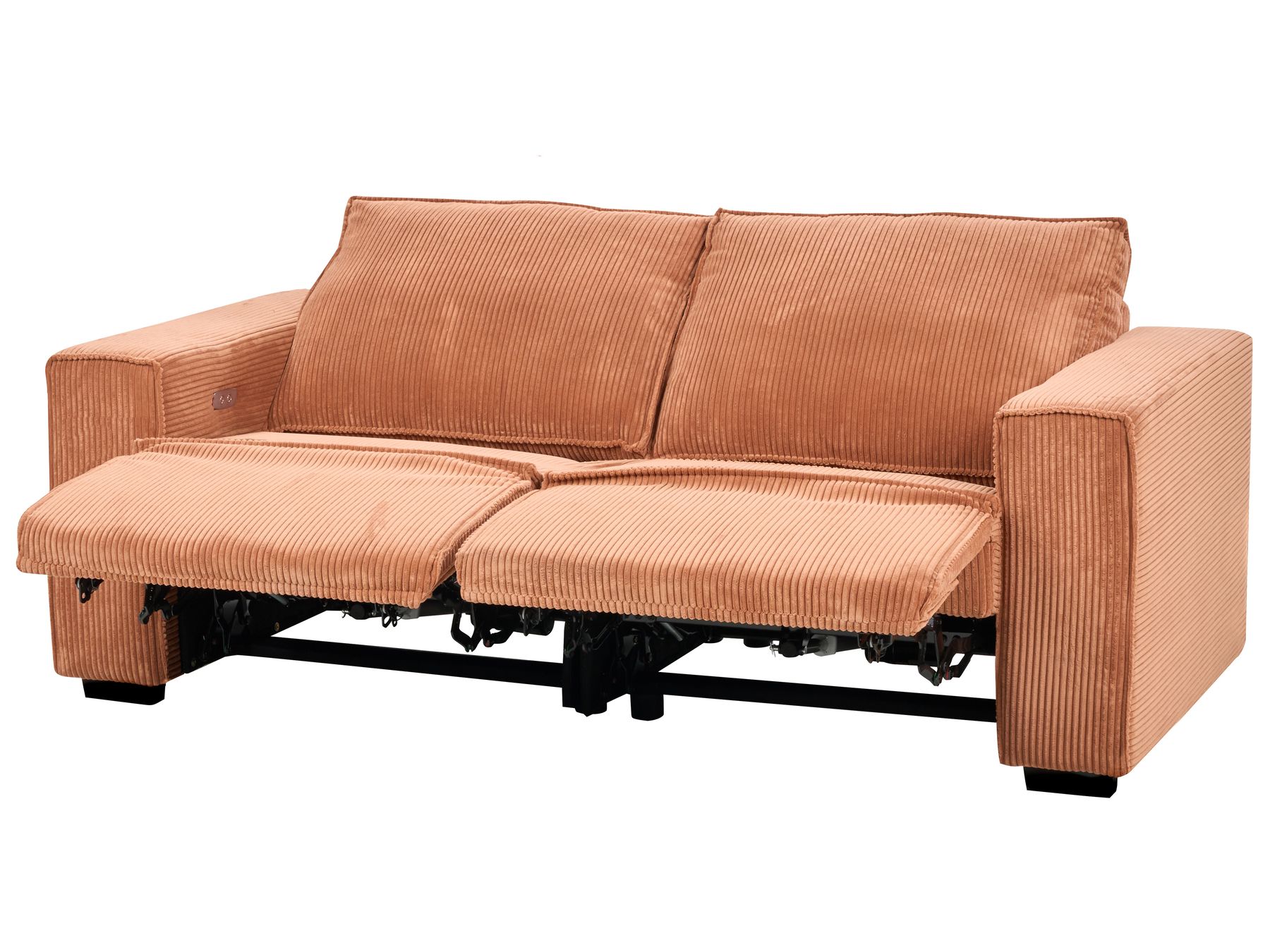 Jumbo Cord Electric Recliner Sofa Orange NUKARI