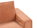 Jumbo Cord Electric Recliner Sofa Orange NUKARI