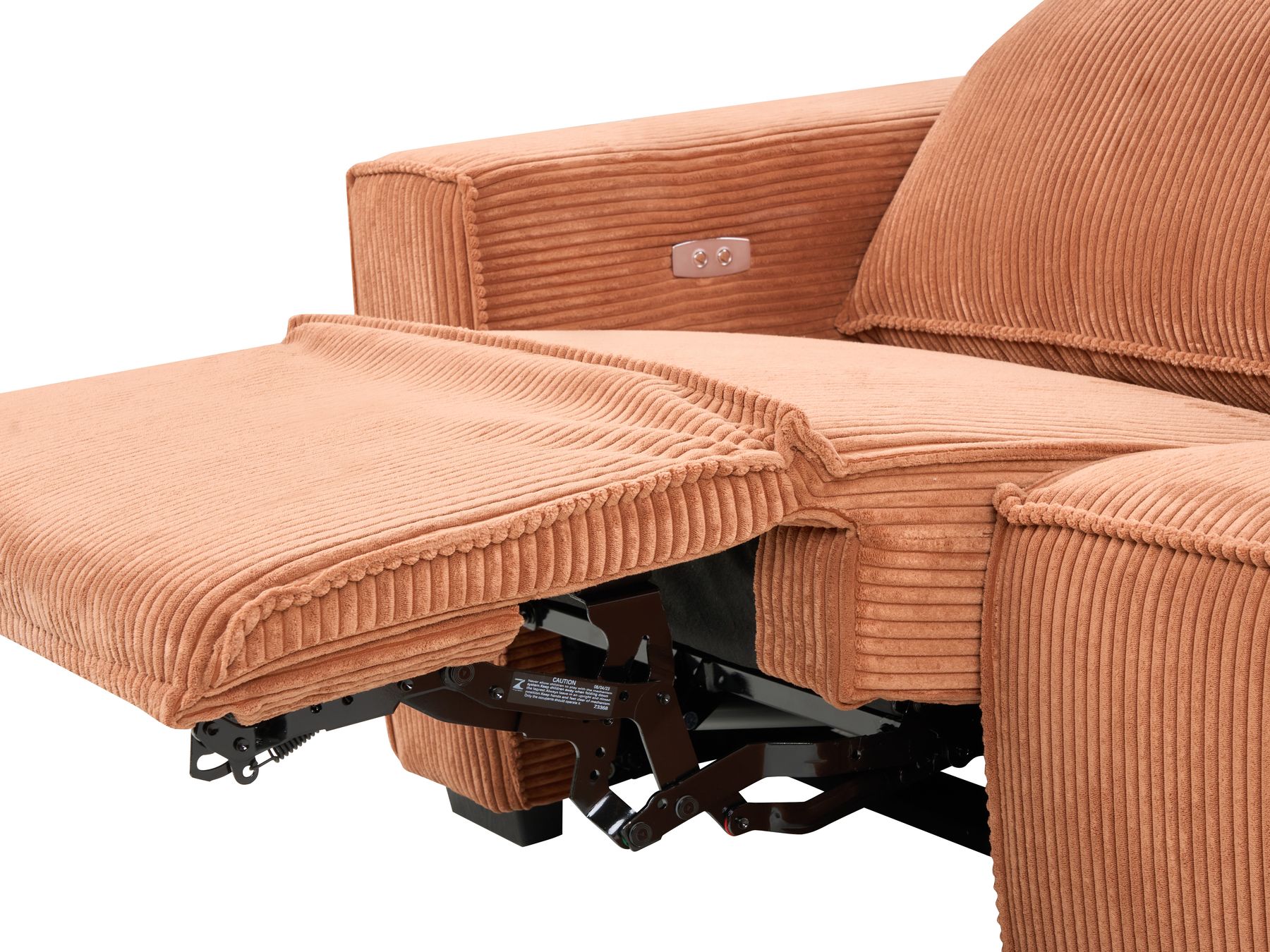 Jumbo Cord Electric Recliner Sofa Orange NUKARI