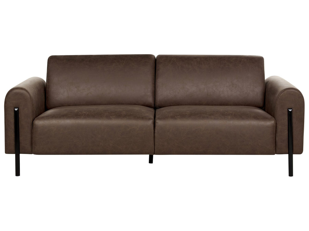 3 Seater Fabric Sofa Dark Brown ASKIM