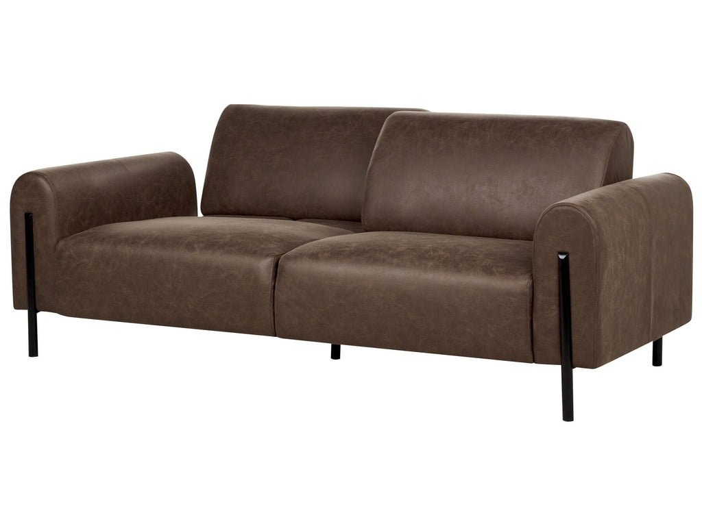 3 Seater Fabric Sofa Dark Brown ASKIM