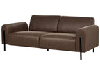 3 Seater Fabric Sofa Dark Brown ASKIM