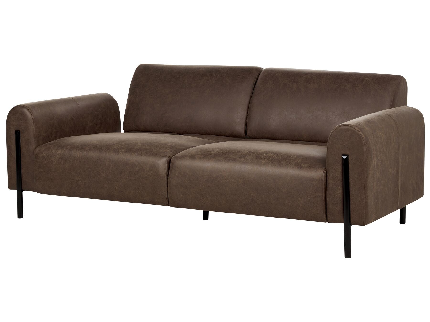 3 Seater Fabric Sofa Dark Brown ASKIM