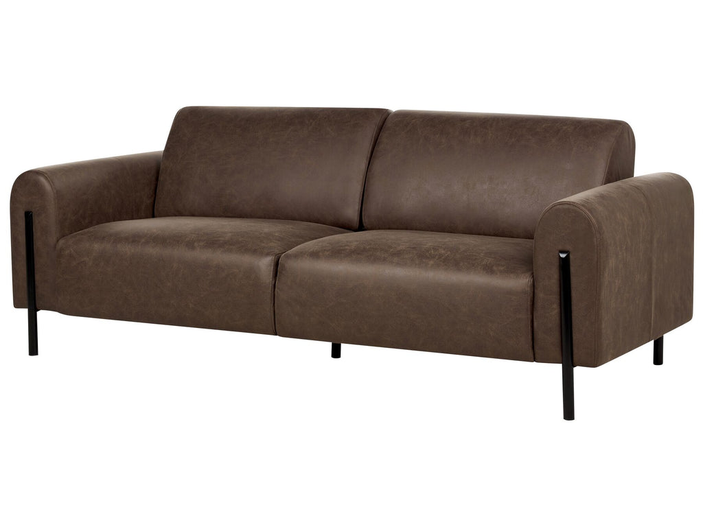 3 Seater Fabric Sofa Dark Brown ASKIM