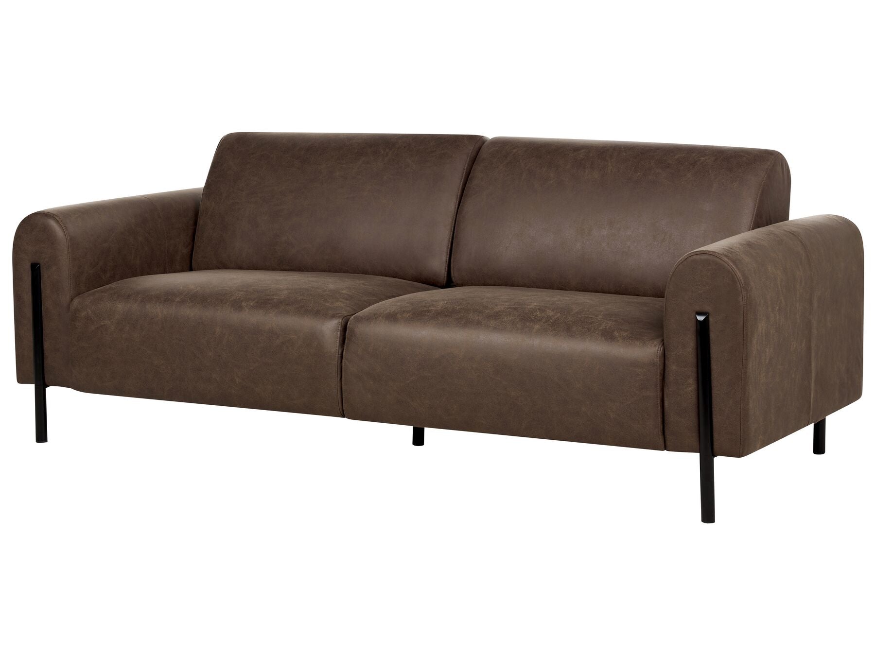 3 Seater Fabric Sofa Dark Brown ASKIM