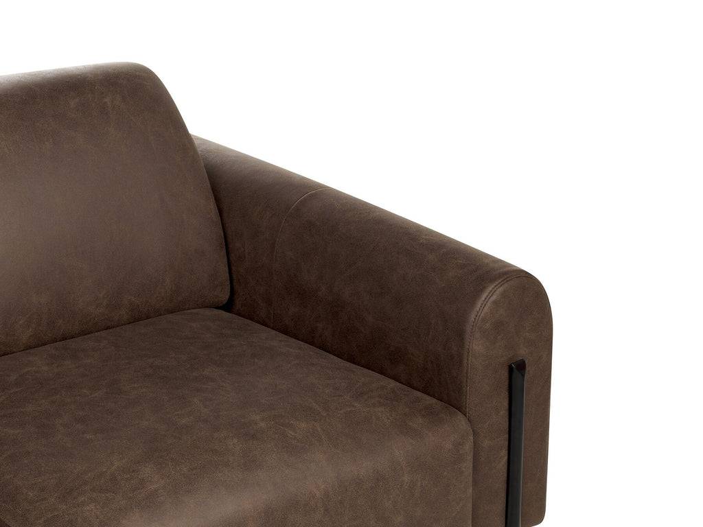 3 Seater Fabric Sofa Dark Brown ASKIM