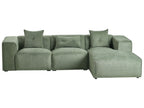 Left Hand Chenille Corner Sofa Dark Green DOLVA
