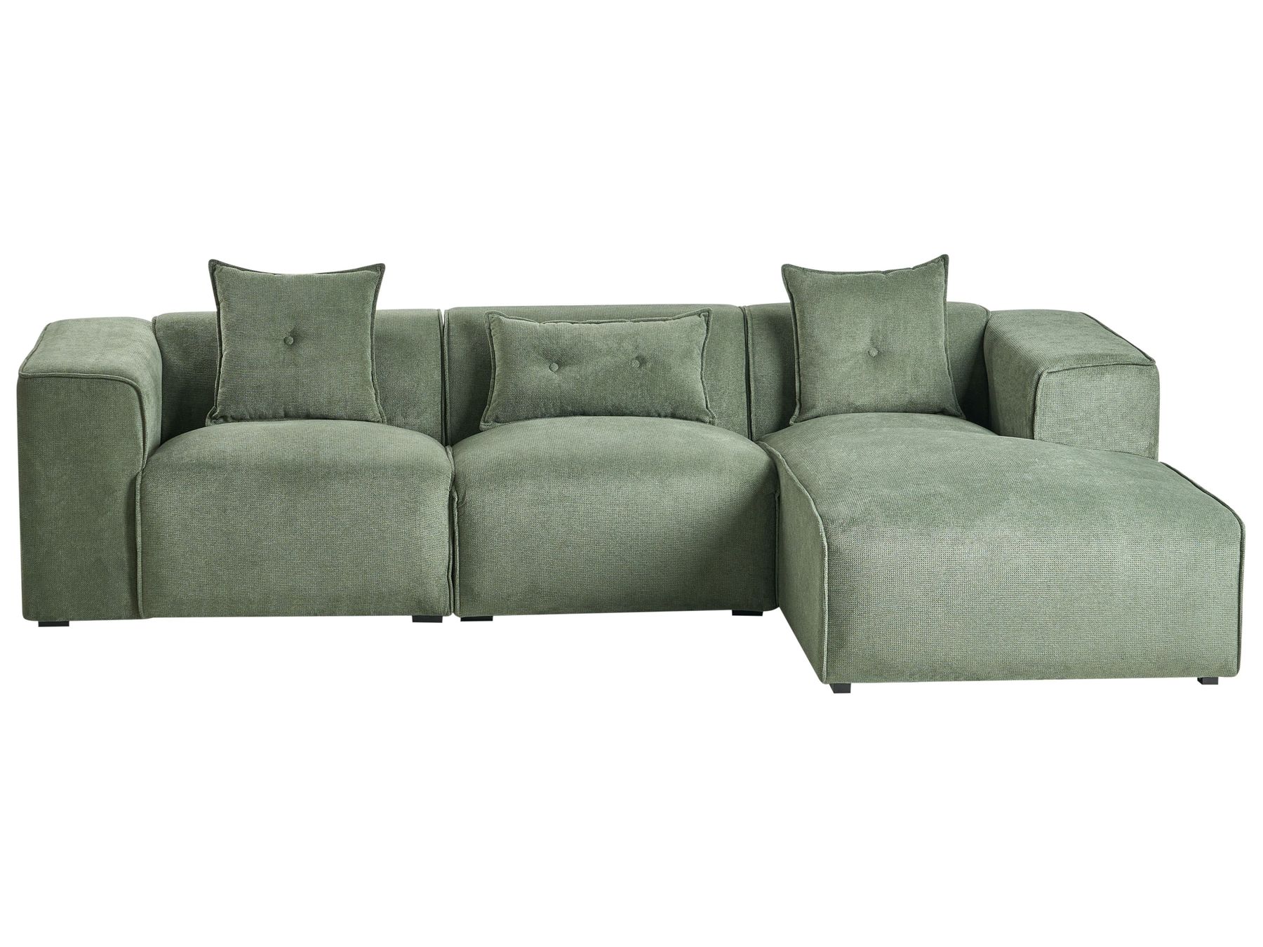 Left Hand Chenille Corner Sofa Dark Green DOLVA