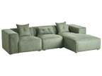 Left Hand Chenille Corner Sofa Dark Green DOLVA