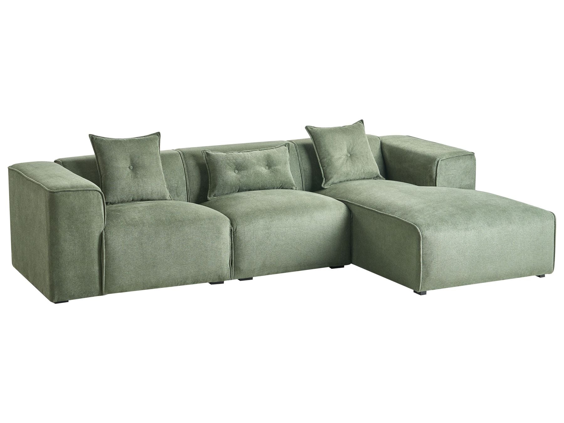 Left Hand Chenille Corner Sofa Dark Green DOLVA