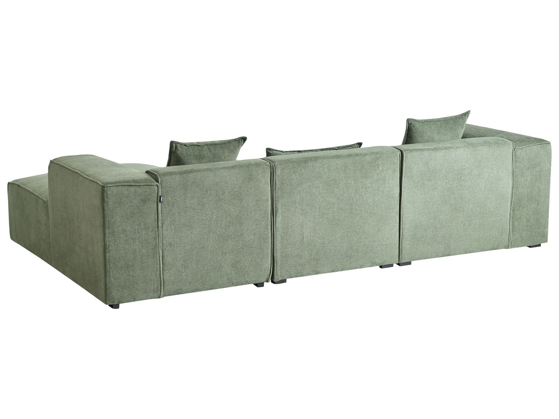 Left Hand Chenille Corner Sofa Dark Green DOLVA
