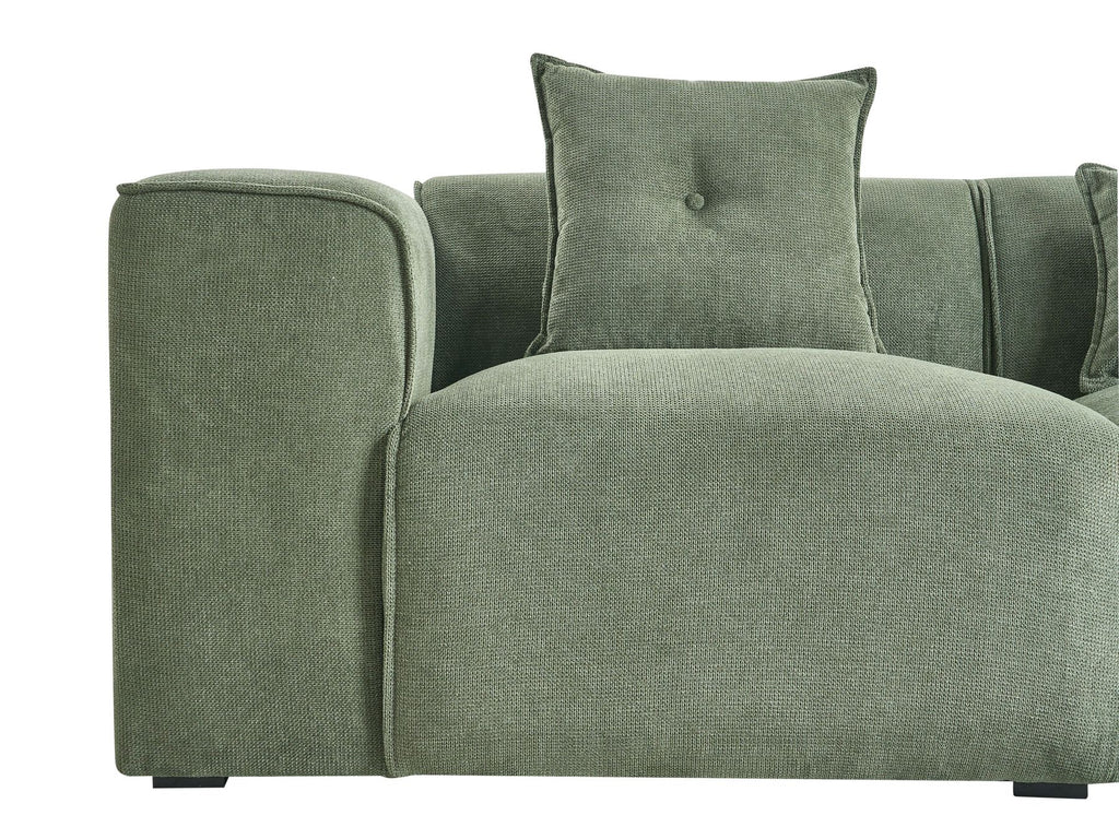 Left Hand Chenille Corner Sofa Dark Green DOLVA