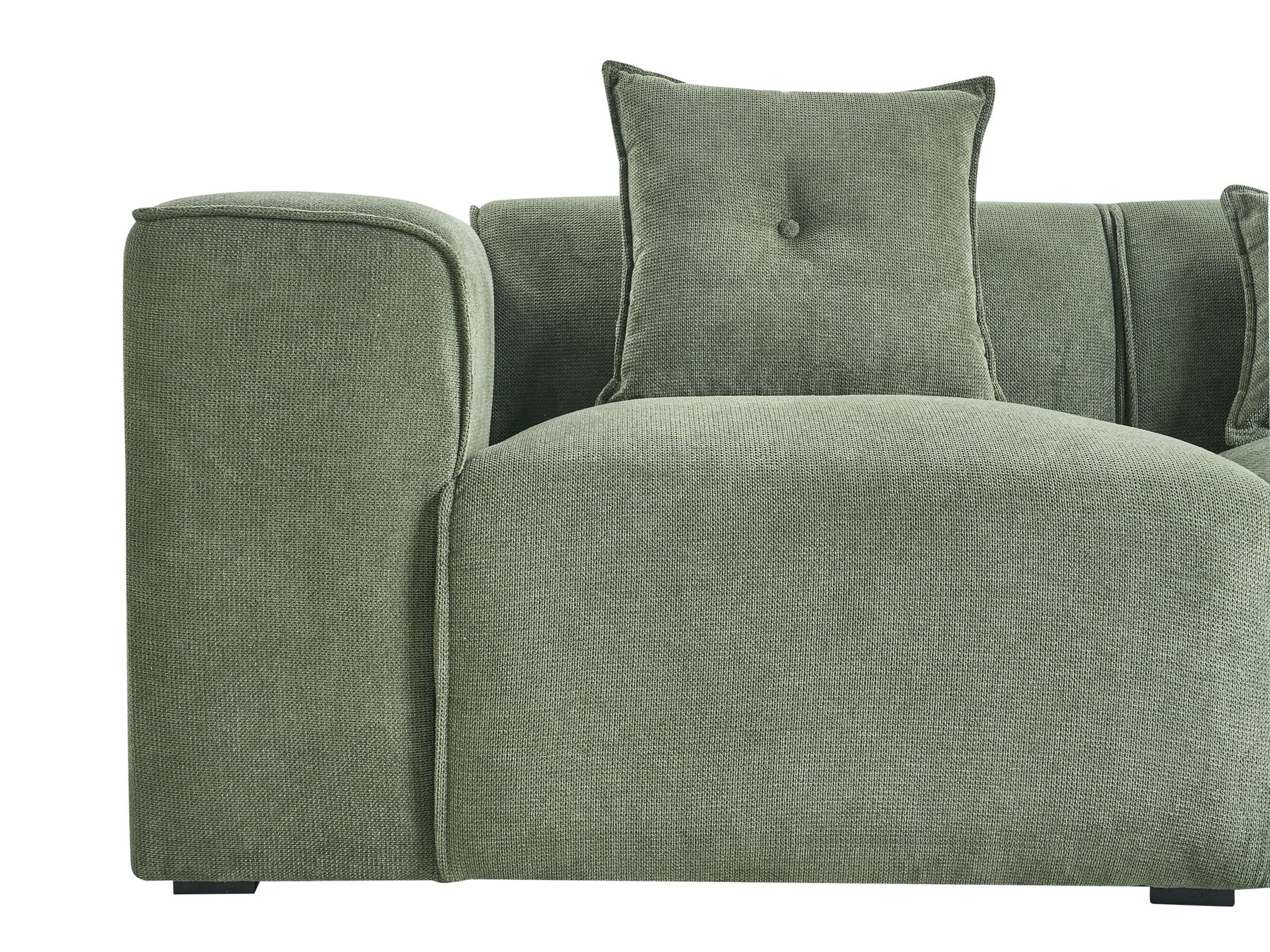 Left Hand Chenille Corner Sofa Dark Green DOLVA