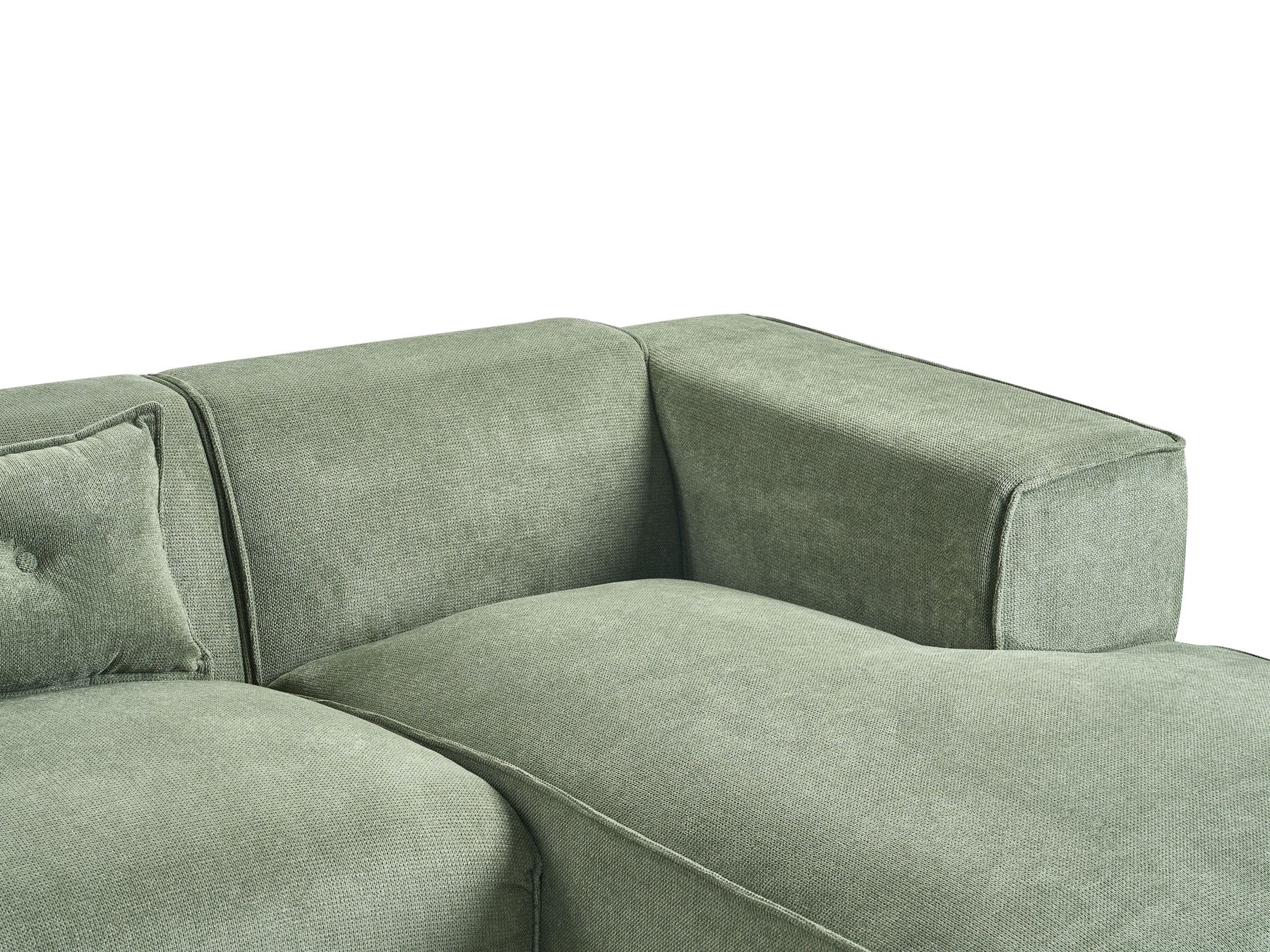 Left Hand Chenille Corner Sofa Dark Green DOLVA
