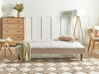Sofa Bed VISBY Fabric Light Beige 3 Seater