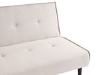 Sofa Bed VISBY Fabric Light Beige 3 Seater