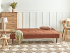 Sofa Bed VISBY Fabric Golden Brown 3 Seater