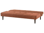 Sofa Bed VISBY Fabric Golden Brown 3 Seater