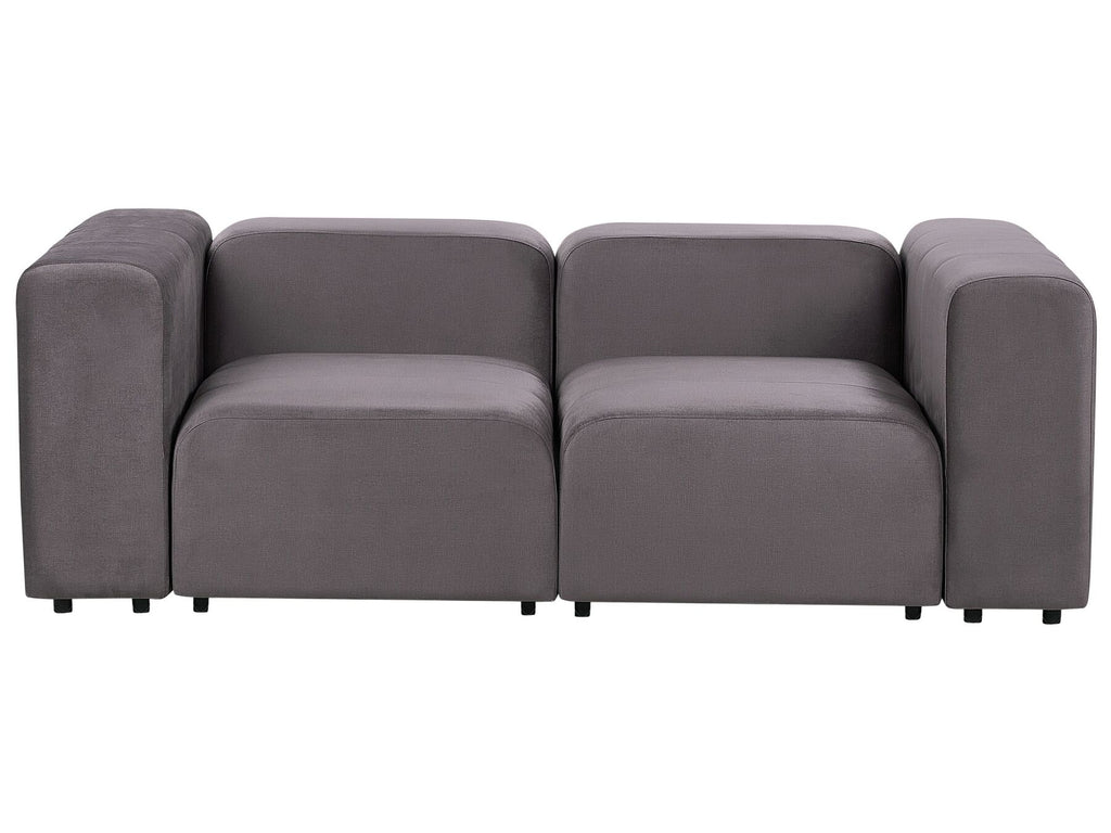 2 Seater Modular Velvet Sofa Dark Grey FALSTERBO