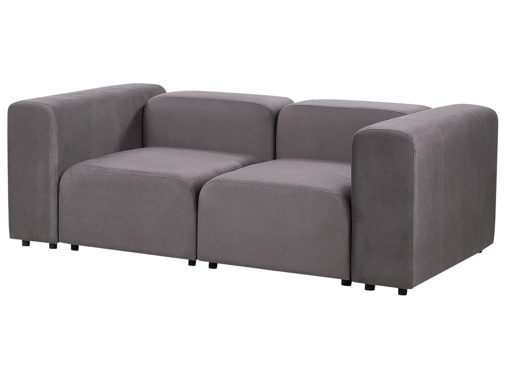 2 Seater Modular Velvet Sofa Dark Grey FALSTERBO