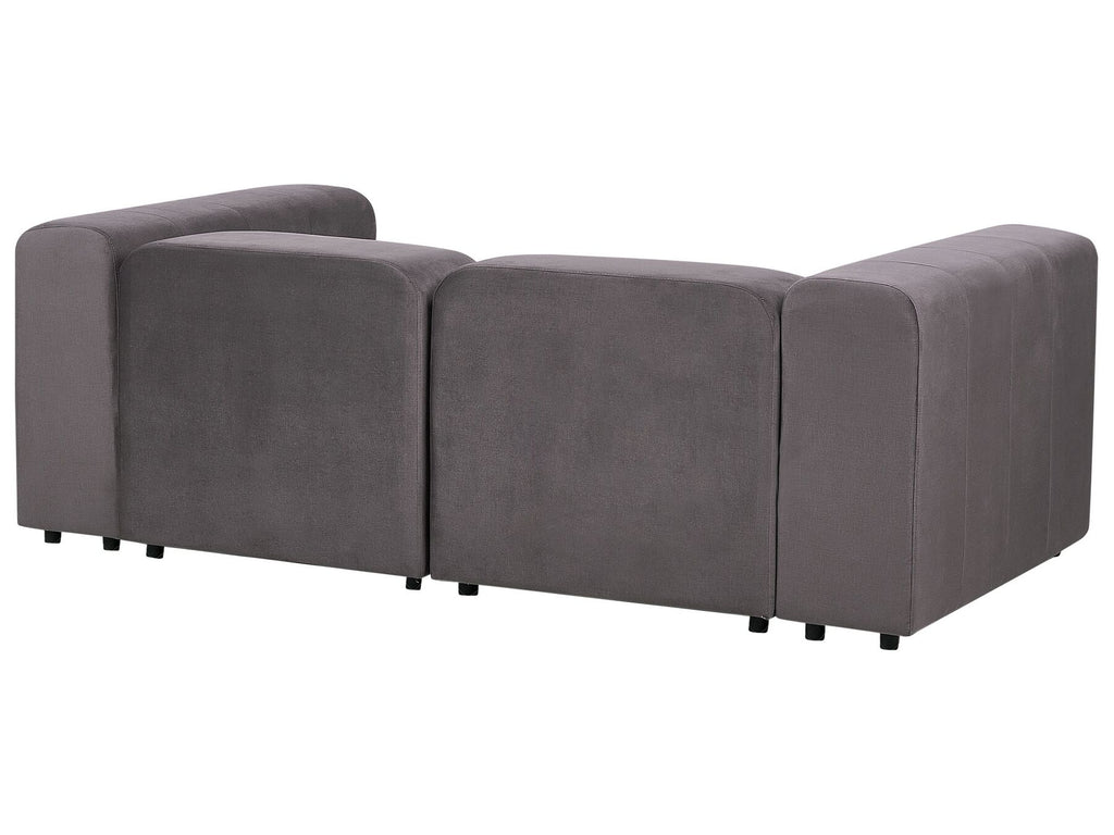 2 Seater Modular Velvet Sofa Dark Grey FALSTERBO