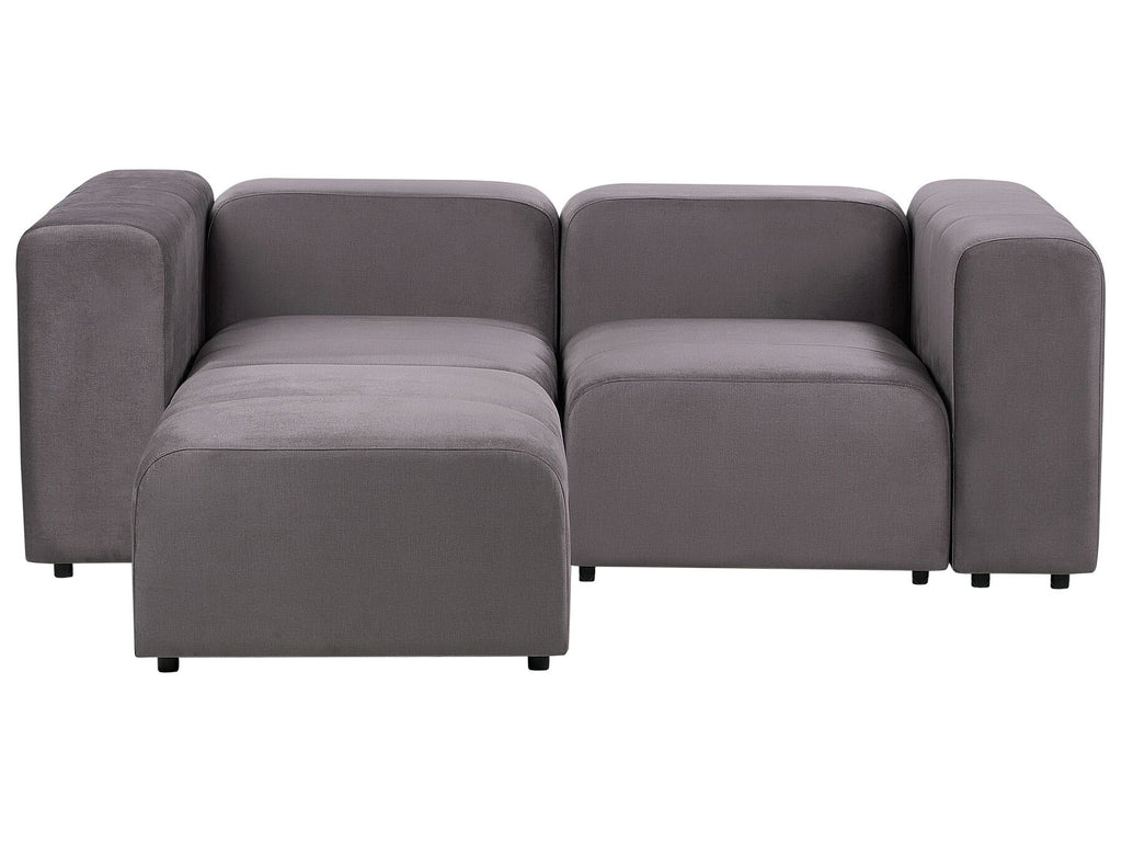 2 Seater Modular Velvet Sofa with Ottoman Dark Grey FALSTERBO