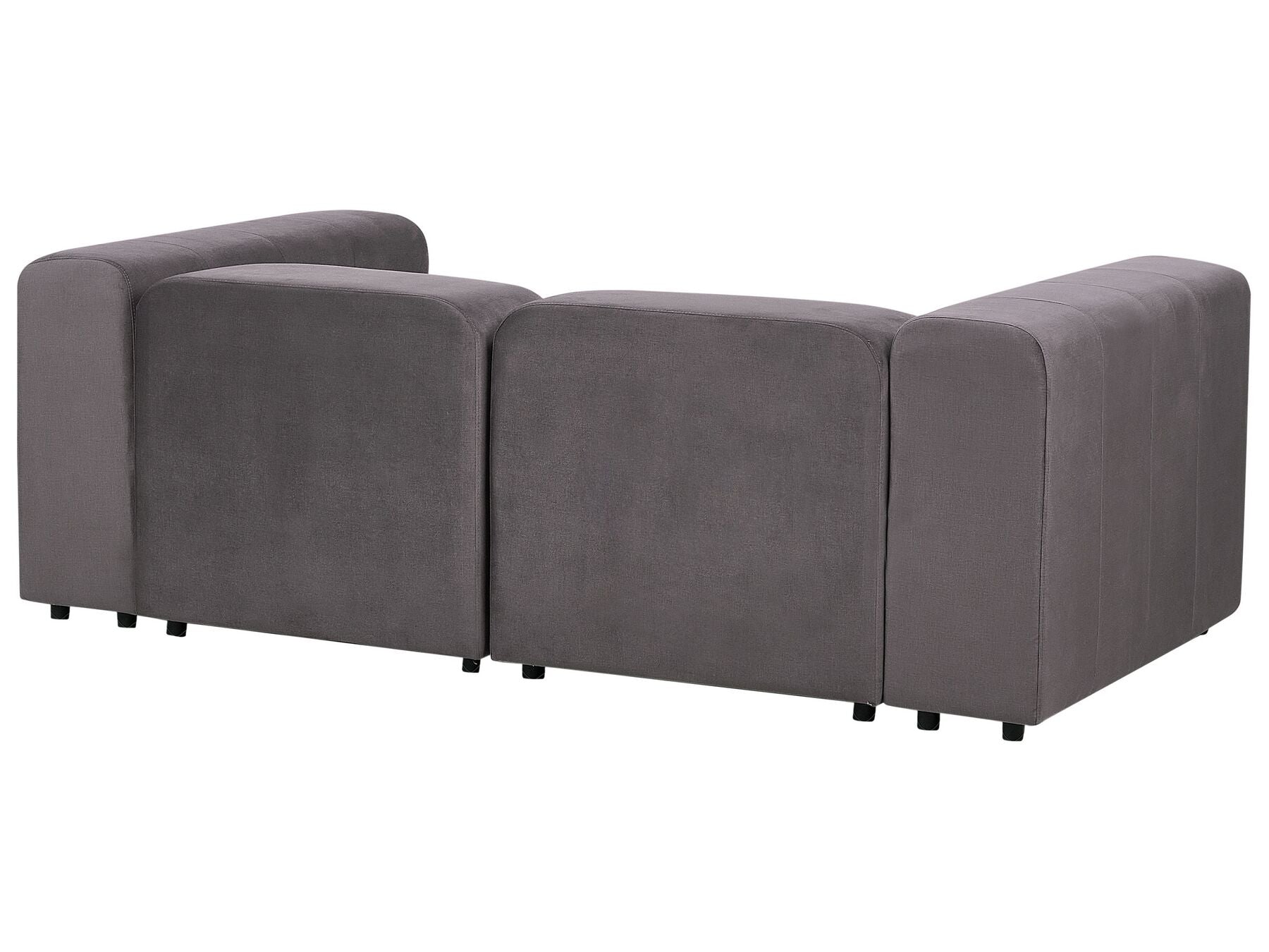 2 Seater Modular Velvet Sofa with Ottoman Dark Grey FALSTERBO