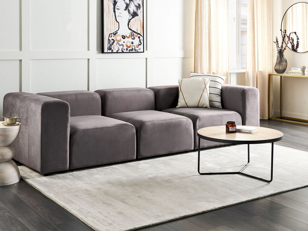 Modular Sofa FALSTERBO Velvet Dark Grey 3 Seater