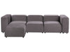 Modular Sofa Velvet Dark Grey with Ottoman 3 Seater