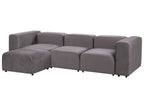Modular Sofa FALSTERBO Velvet Dark Grey with Ottoman 3 Seater