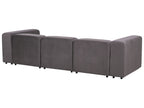 Modular Sofa FALSTERBO Velvet Dark Grey with Ottoman 3 Seater