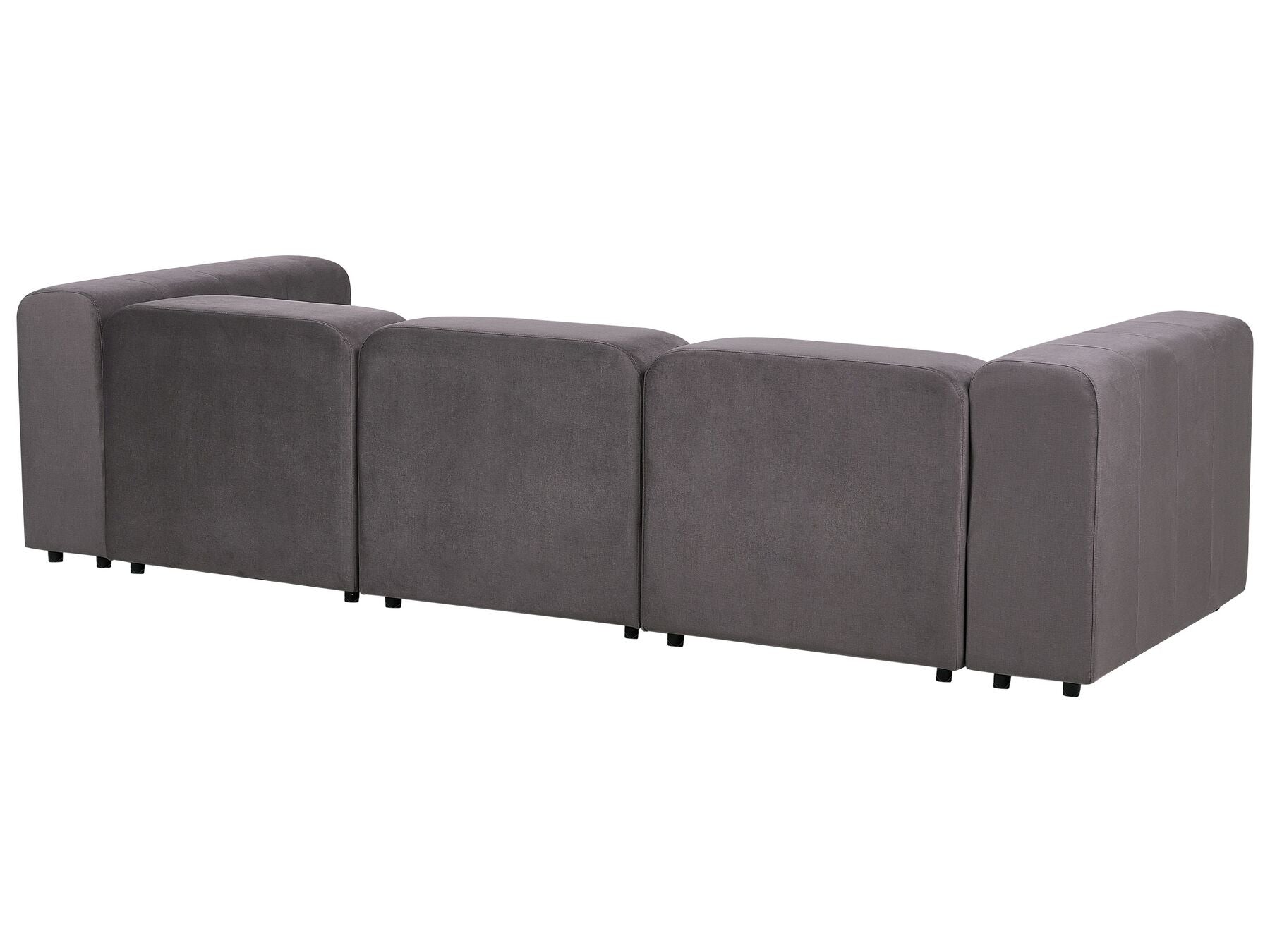 Modular Sofa FALSTERBO Velvet Dark Grey with Ottoman 3 Seater